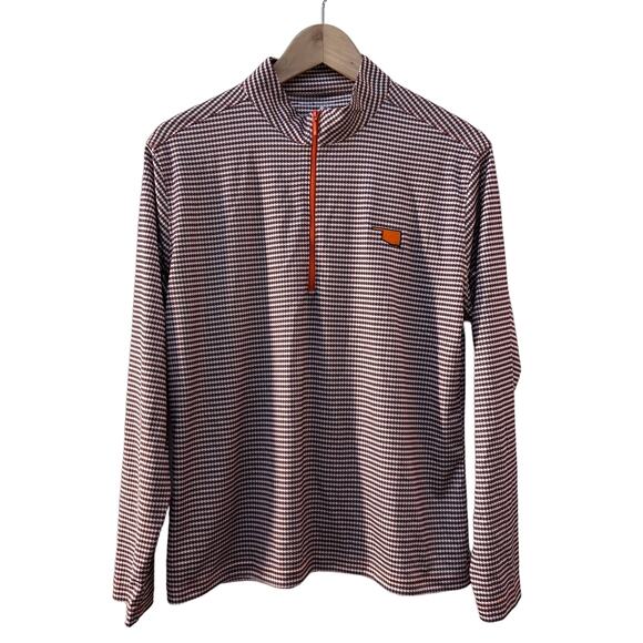 Horn Legend Oklahoma state OSU 1/4 Zip Performance Pullover Top Houndstooth - Picture 1 of 5